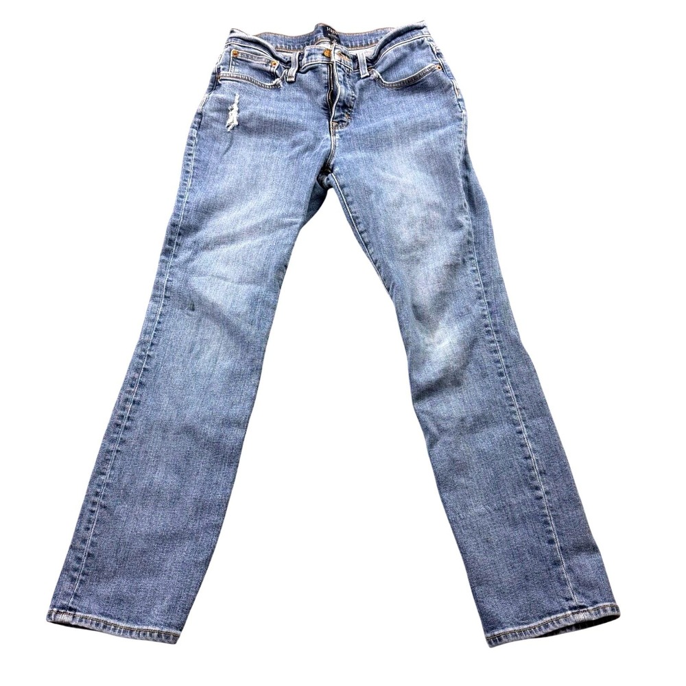 J.Crew Slim Boyfriend Jeans Women's 26 Medium Wash Light Distressed